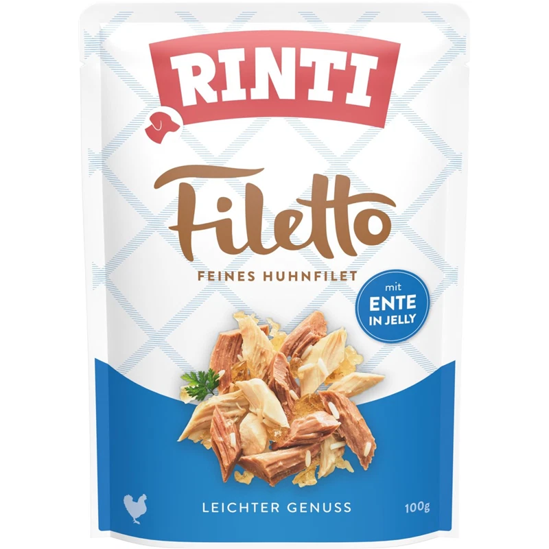 Rinti FU3013326 100g FILETTO Jelly Huhn und Ente Hundefutter (Packung mit 24)