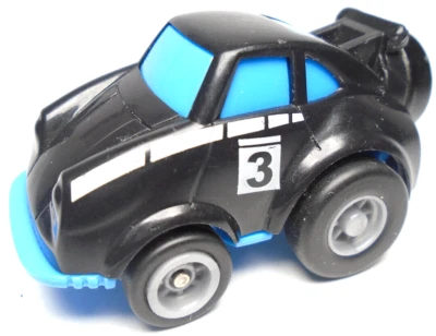 2018 MAISTO SLICKERS PORSCHE MINI PULL BACK RACER #3 BLACK 2" PLASTIC CAR W BLUE - Image 1 of 4
