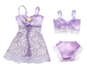 LAVENDER 3-PC NIGHTGOWN LINGERIE PJ SET Outfit Clothes for BARBIE 11.5-12" Doll - Picture 1 of 2