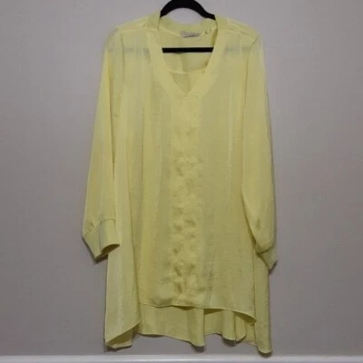 Soft Surroundings women casual blouse high-low XL soft butter yellow vacation - Image 1 of 4