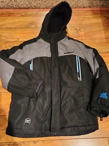 Boys Large 14 - 16 Zero Xposure All Season 3 in 1 Hooded Jacket Coat Black Gray - Picture 1 of 10