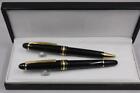 Meisterstuck 145 Roller Ball Luxury Pen Mb Monte Black Resin Gold and Silverbl