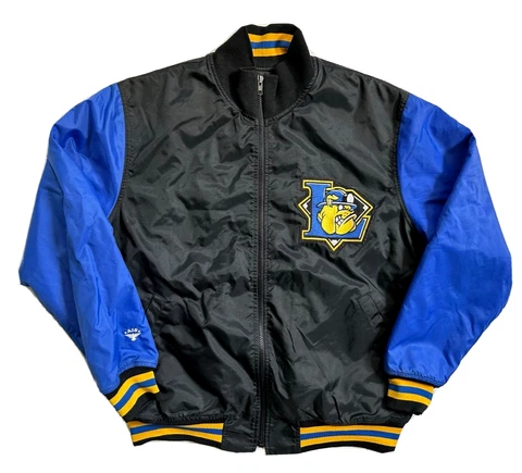 VTG AIS Blue Black Bulldogs Minor League Baseball Jacket 44 Miners MiLB Cover