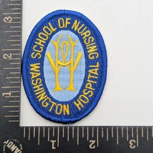 Washington Hospital School of Nursing Patch Blue Yellow Oval Vintage - Picture 1 of 2