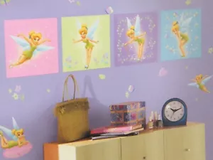 New Disney Self Stick Decorating Kit Over 30 Wall / Glass Decor . Tinker Bell - Picture 1 of 12