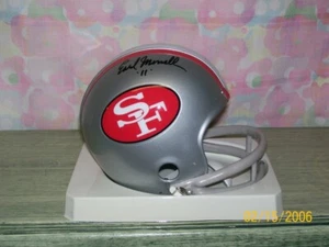 EARL MORRALL SIGNIERT T/B SILBER SAN FRANCISCO 49ERS MINI HELM RIP! - Bild 1 von 1