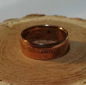 Anello da moneta ( 1 Penny 1966 R.Unito- bronzo) - Foto 1 di 11