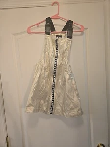 Girls DKNY Dungaree Dress Denim 12 XS Yellow And Black - Picture 1 of 2