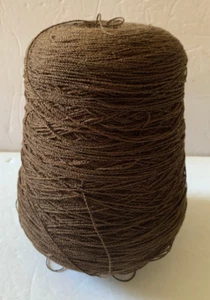 Large Vintage Spool Of Fancy Yarn Dark Brown Made in Japan - Picture 1 of 4