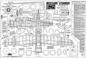 STUDIETTE BIRMINGHAM WESTLAND LYSANDER FREE FLIGHT 25" SPAN PLANS - Picture 1 of 1