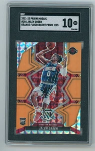 2021 -22 Mosaico Jalen verde arancione fluorescente Prizm Rookie 1/25 SGC 10 gemme nuovo di zecca - Foto 1 di 2