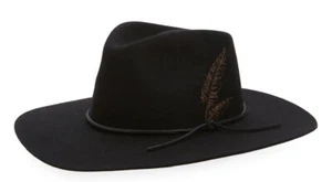 RAG & BONE Women’s Kacy Feather Wool Fedora Black Size Small $295 NEW - Picture 1 of 13