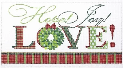 Needlepoint Handpainted Kelly Clark Christmas Love 10x6 - Image 1 of 4