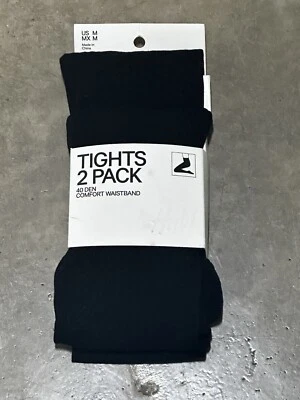 Pack de 2 cinturas H&M negras cómodas 40 den talla mediana EE. UU.* Nuevo con etiquetas Foto 1 de 4