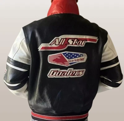 New Men's Avirex All-Star Goalers Bomber Jacket American Flight Cowhide Leather - Image 1 of 4