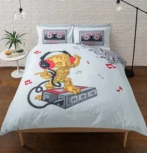 Guardians of The Galaxy King Duvet Reversible Set Bedding Groot Marvel Music New - Picture 1 of 8