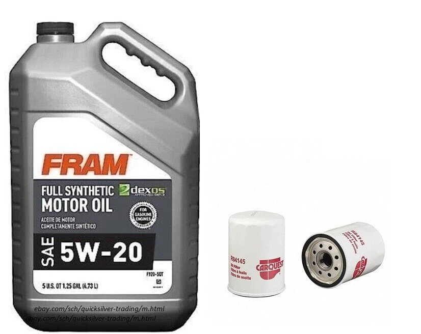 Filtro de aceite de motor CARQUEST R84145 y marco de 5 cuartos de galón 5W20 aceite de motor totalmente sintético Foto 1 de 1
