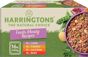 SALE! New Harringtons Grain Free Hypoallergenic Wet Dog Food Meaty Pack 16x400g - Picture 1 of 7