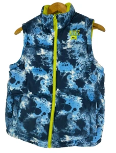 Nike Youth M 10-12yrs Sleeveless Reversible Full Zip Puffer Vest Jacket Blue - Picture 1 of 10