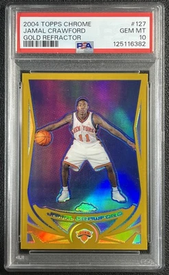 POP 2! JAMAL CRAWFORD PSA 10 2004-05 TOPPS CROMO #127 REFRACTOR ORO/99 KNICKS Foto 1 de 2