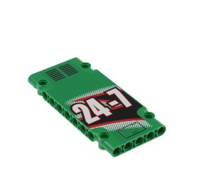 1x LEGO Technic Panel 5x11x1 Green Sticker 24-7 Blower Right 42008 64782pb003R