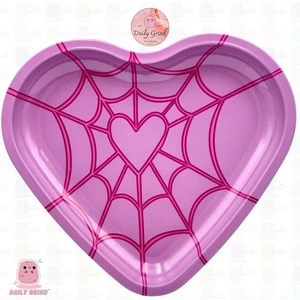 Spiderweb Heart Shape Multi-Use Small Metal Tray 14x18cm Trinkets Crystals Gift - Picture 1 of 4