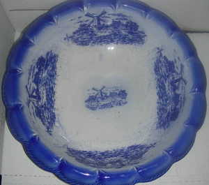 Royal Doulton Burslem Norfolk Flow Blue Schale BESCHÄDIGT/ABGEBROCHEN - Bild 1 von 6