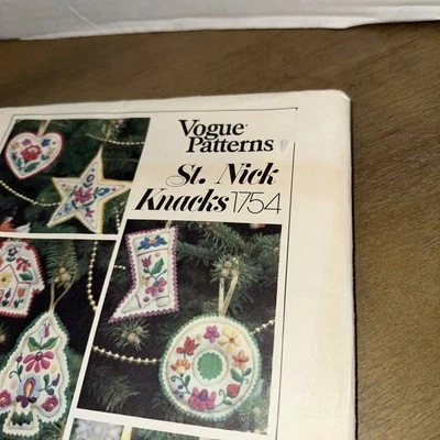 Vogue Craft Sewing Pattern St Nick Knacks Embroidered Ornaments - Image 1 of 4