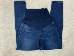 Indigo Blue Size M Womens Maternity Jeans Dark Wash Stretch Skinny - Picture 1 of 3