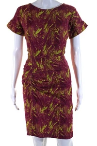 The Kit Womens Cotton Abstract Print Boat Neck Short Sleeve Dress Red Size XS - Bild 1 von 6