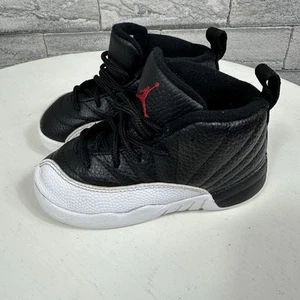 Nike Air Jordan 12 Retro TD Playoffs Negro Blanco Niño Pequeño Talla 8c Sin Caja - Imagen 1 de 8