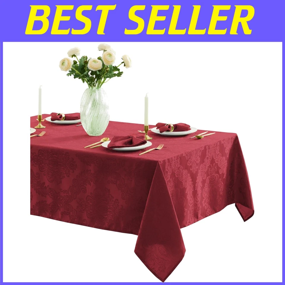 Barcelona Damask Fabric Tablecloth, 60 x 144 Inch - Image 1 of 4