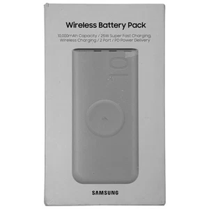 Samsung 25W Super Fast Wireless Charging Battery Pack 10,000mAh Capacity Beige - Picture 1 of 2