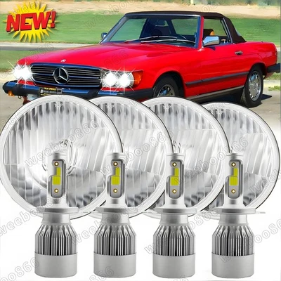Faros LED redondos de haz alto bajo de 5,75" para Mercedes-Benz 380SL 450SL 560SL 4 piezas Foto 1 de 4
