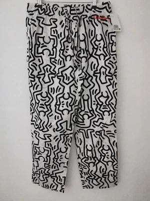 BNWT H&M x Keith Haring Relaxed Fit Cotton Trousers Size Medium * NEW  - Image 1 of 4