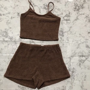 Bozzolo Teddybär braun flauschig Pyjama Set Damen Größe Small weich Plüsch 2-teilig - Bild 1 von 14