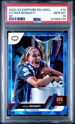 2022-23 Topps Chrome Sapphire Aitana Bonmati Image Variation SP PSA 10 #14 - Image 1 of 2