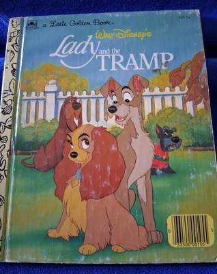 Walt Disney's Lady and the Tramp Little Golden Book (105-58) 1990 buen estado Foto 1 de 2