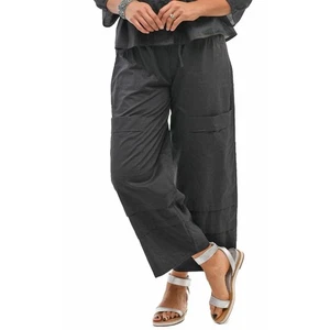 TULIP Metro Cargo Hose Damen klein schwarz Pull On Barrel leichter Lagenlook - Bild 1 von 15
