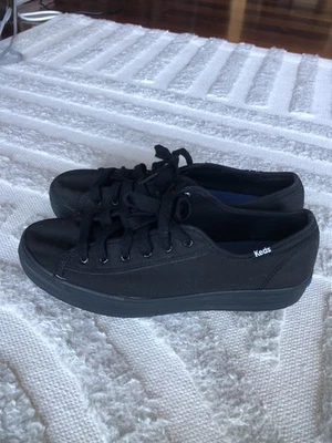 KEDS Size 9.5 Black Canvas Shoes Slip On Worn Once EUC Dream Foam Australian - image 1 of 4