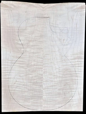 Figured 3a curly maple droptop glued guitar top - Image 1 of 4