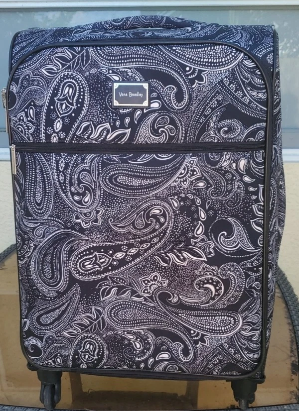 Vera Bradley 27” X 16" Softside Spinner Luggage ~ Black Paisley - Image 1 of 4