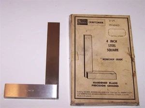 Craftsman 4 Inch Precision Steel Square 40403 Made in England - Picture 1 of 1