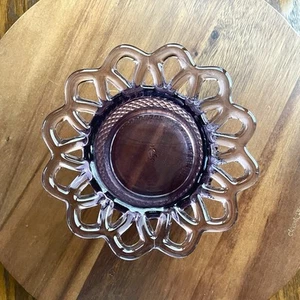 ** VINTAGE** IMPERIAL GLASS Candy Dish - Amethyst - Lace Edge - Diamond Point - Picture 1 of 9