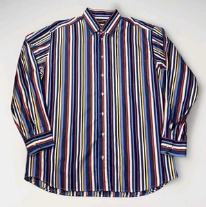 St Croix  Multicolor Stripes Cotton Button Down Dress Shirt Mens Size XL - Italy - Picture 1 of 12