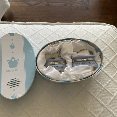 MUDPIE Baby Boy первый зуб первая стрижка принц сувенир коробка комплект новый в коробке - Изображение 1 из 3