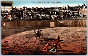 Antigua postal de colección corrida de toros en Tiajuna México plaza de toros rodeo años 1910 - Imagen 1 de 2