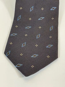Ermenegildo Zegna Men's Tie Dark Blue/Black 100% Silk Made in Italy - Picture 1 of 10