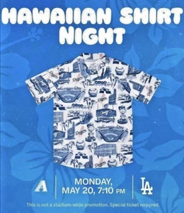 2024 Los Angeles Dodgers Hawaiihemd Night SGA 5/20/24 M Medium - Bild 1 von 2