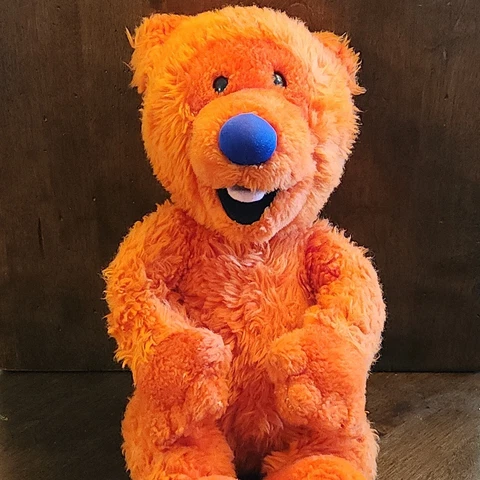 vtg Disney Store Ojo Orange Plush Bear in the Big Blue House Jim Henson 14” baby Cover